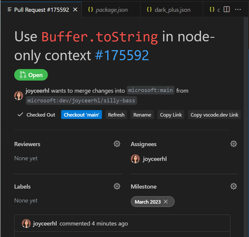 Experimental dark theme regresses `vscode-textPreformat-foreground ...