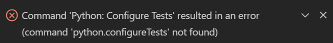 Python: Configure Tests command not found · Issue #14559 · microsoft ...