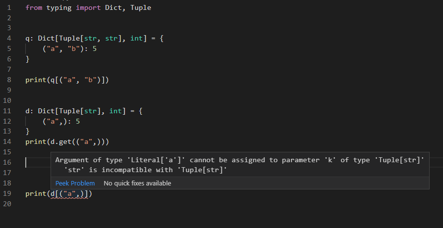 Error on tuples with one element as keys to a dictionary · Issue #567 ...