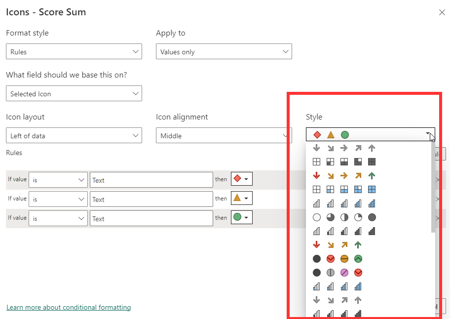 Possible to specify "icon sets" in Theme, so that they appear in Style ...
