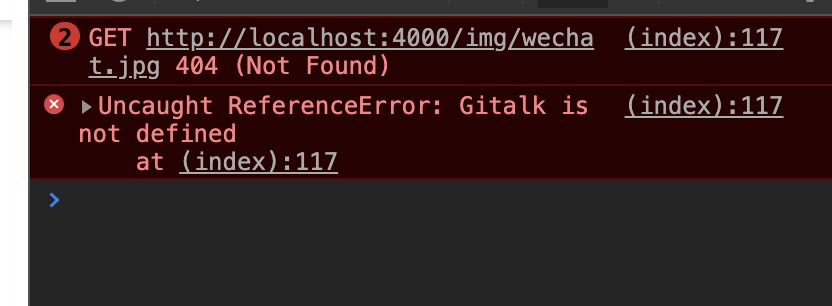 (index):117 Uncaught ReferenceError: Gitalk is not defined 配置gitalk ...