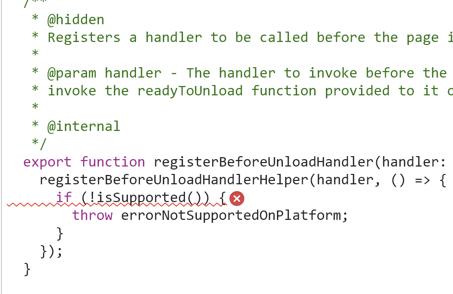 Does registerBeforeUnloadHandler work at all (even as beta?) I get