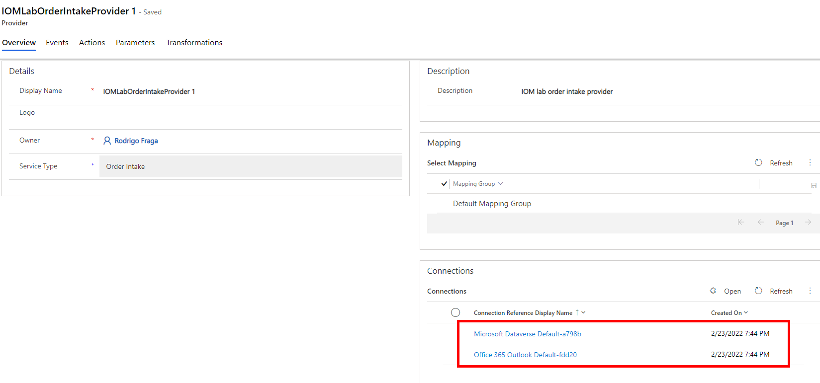 Missing step for activating the provider and the logic definition
