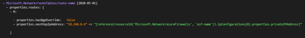 What-If - Microsoft.Network/routeTables route properties ...