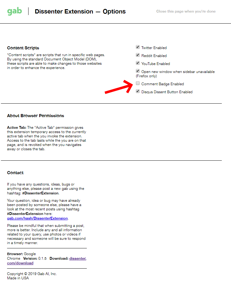 Browser permissions. Browser permissions