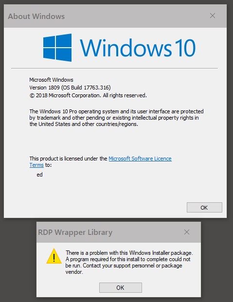 Error Installation Module Rdp Install fails with