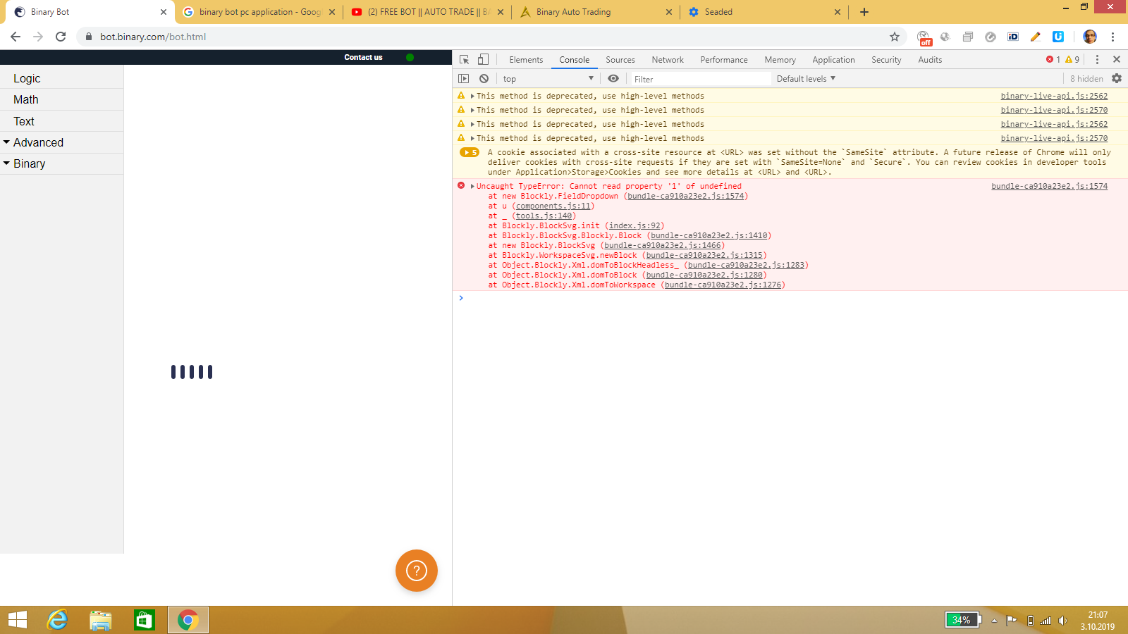 Bot Freez Issue 1994 Binary Com Binary Bot Github