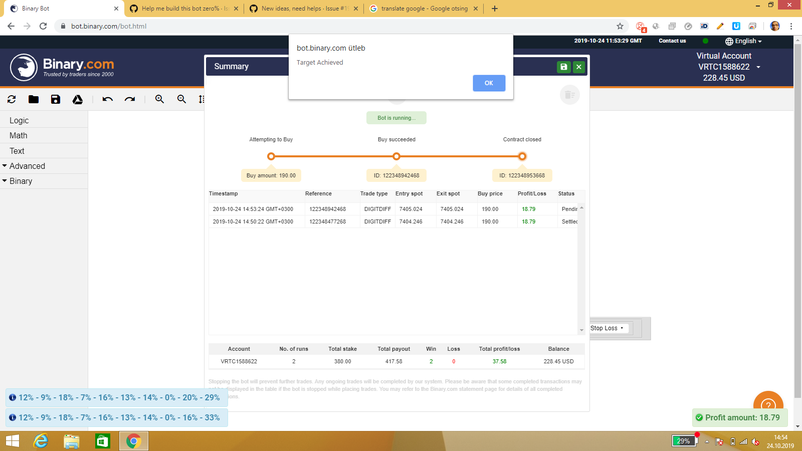 Help me build this bot zero% · Issue #2055 · binary-com/binary-bot · GitHub