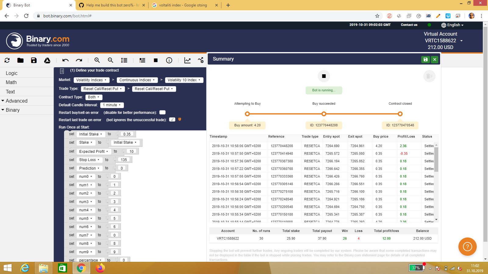 Help me build this bot zero% · Issue #2055 · binary-com/binary-bot · GitHub