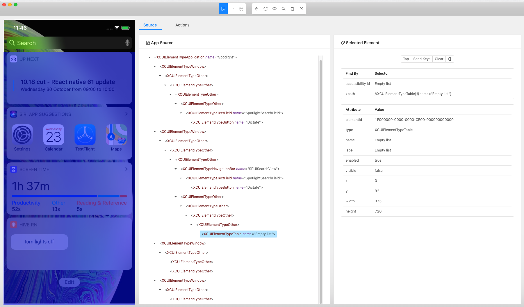 Not able to inspect iOS widgets in iPhone X or latest versions · Issue ...