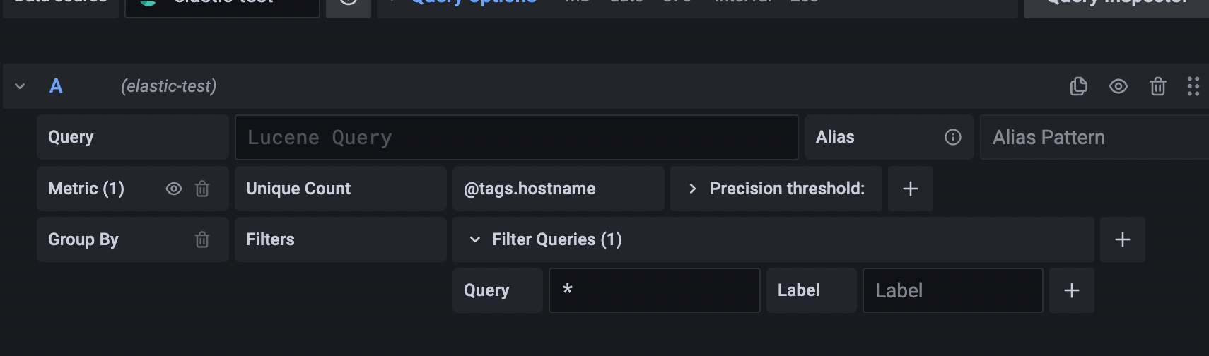 Using elasticsearch unique count filters break "Cannot read properties