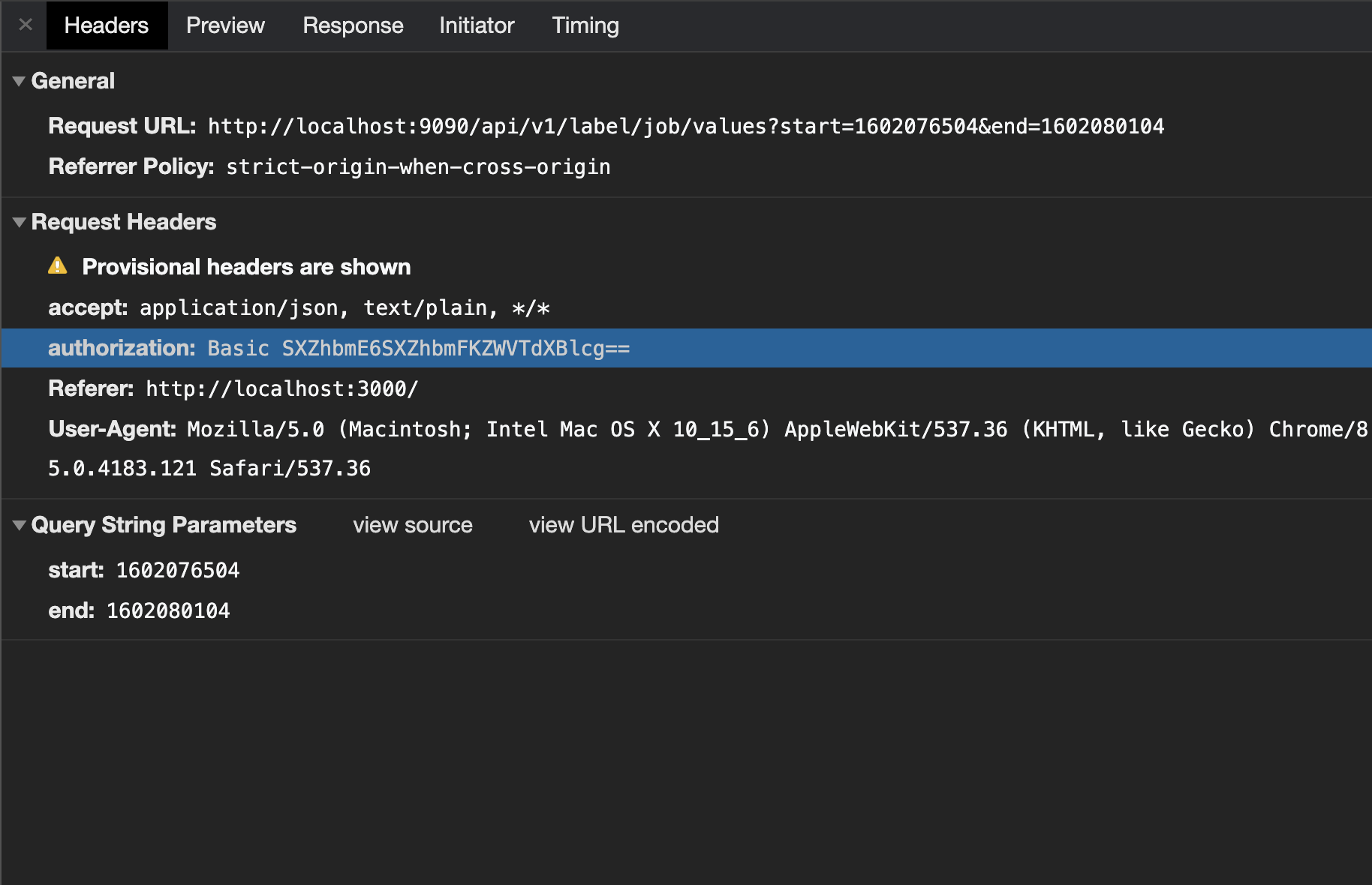 prometheus label API request doesn't take auth settings · Issue #23042 ...