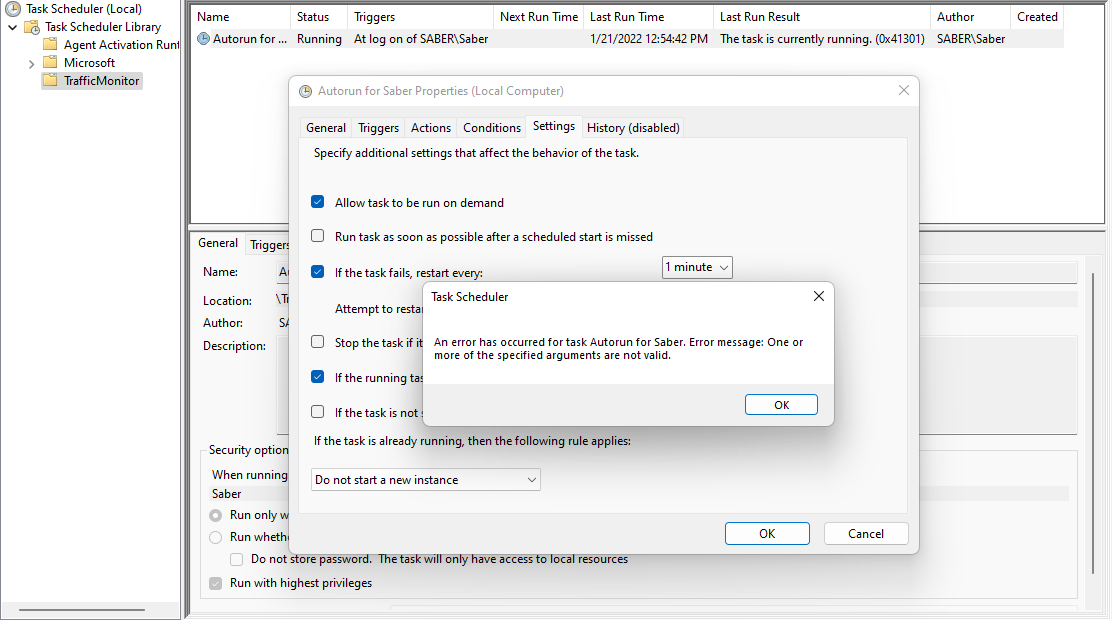 Auto run on Windows start task should rerun the program on task fail ...
