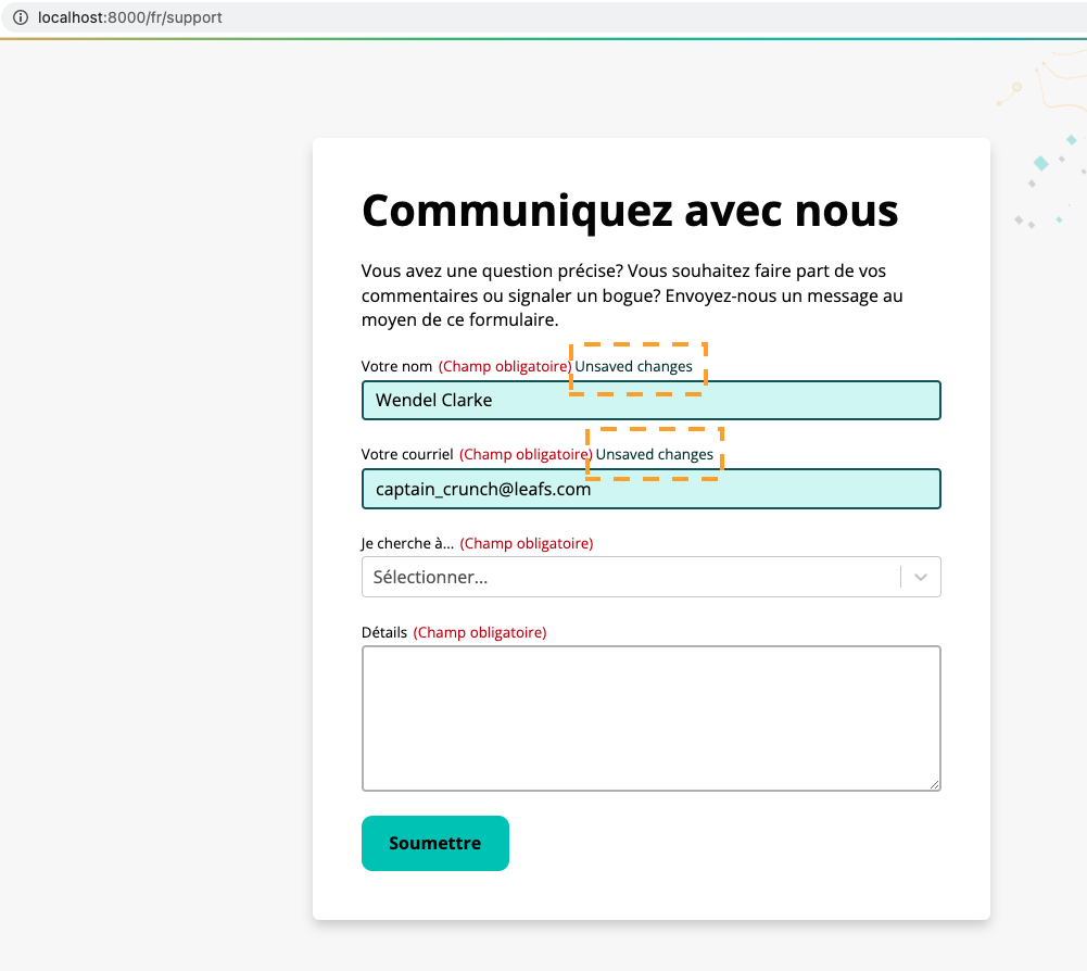 Bug - Support Form fields track changes · Issue #4562 · GCTC-NTGC/gc ...