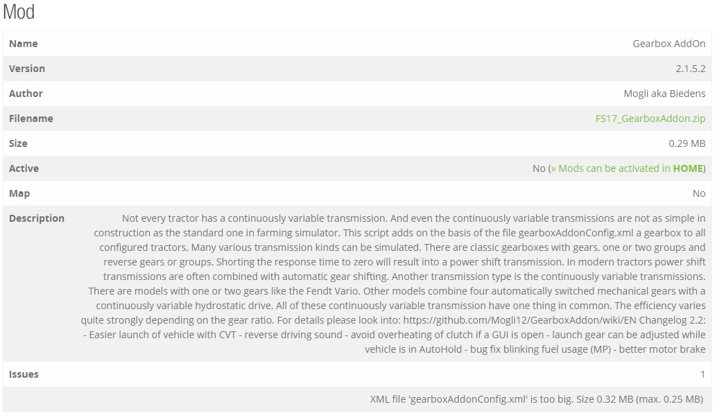Question (not an issue) - Transmission Configuration in mod XML · Issue ...