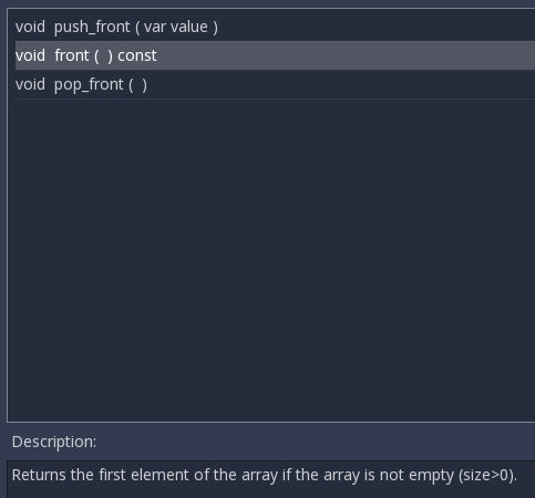 Visual script Array front() back() don't have output node · Issue ...