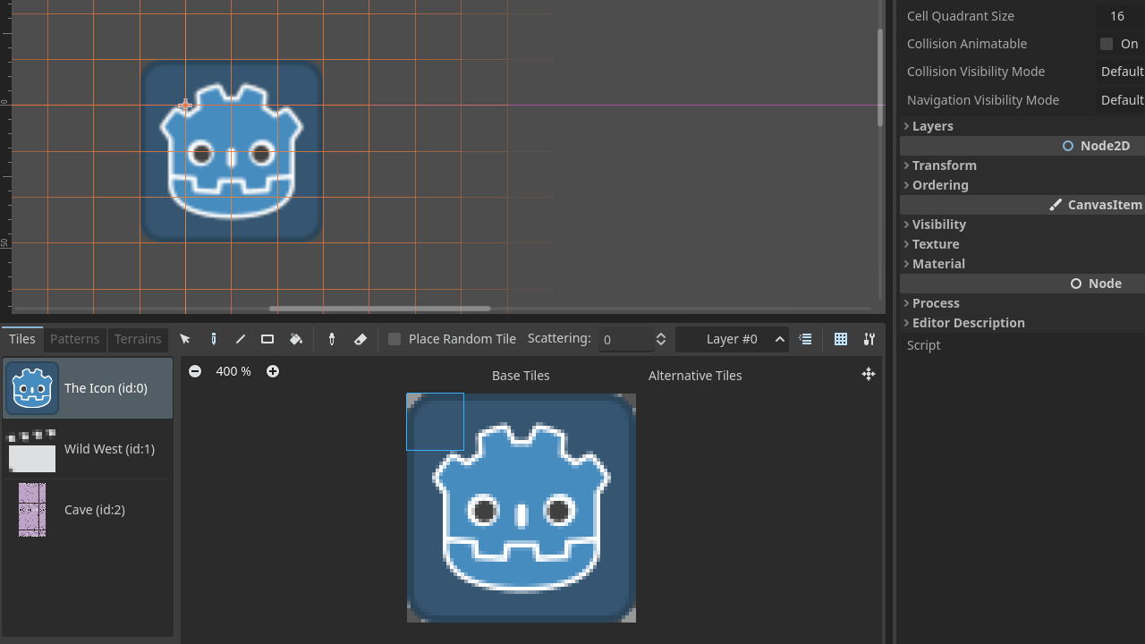4.0.alpha5 Tilemap Editor: when using a pattern, only one tile is ...