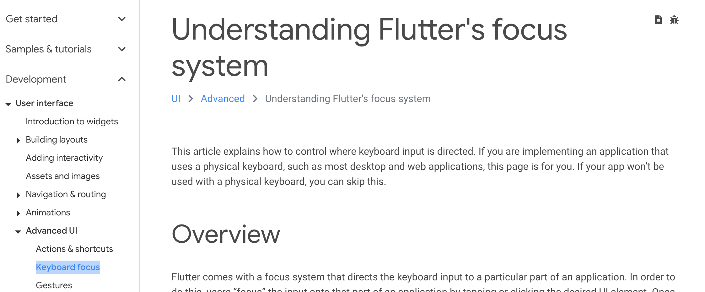 [PAGE ISSUE]: 'Understanding Flutter's focus system' · Issue #7249 ...
