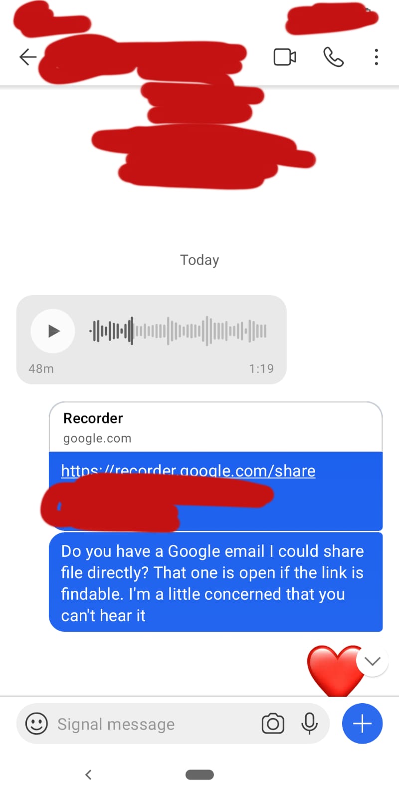 In chat with new contact, messages progressively disappeared then later