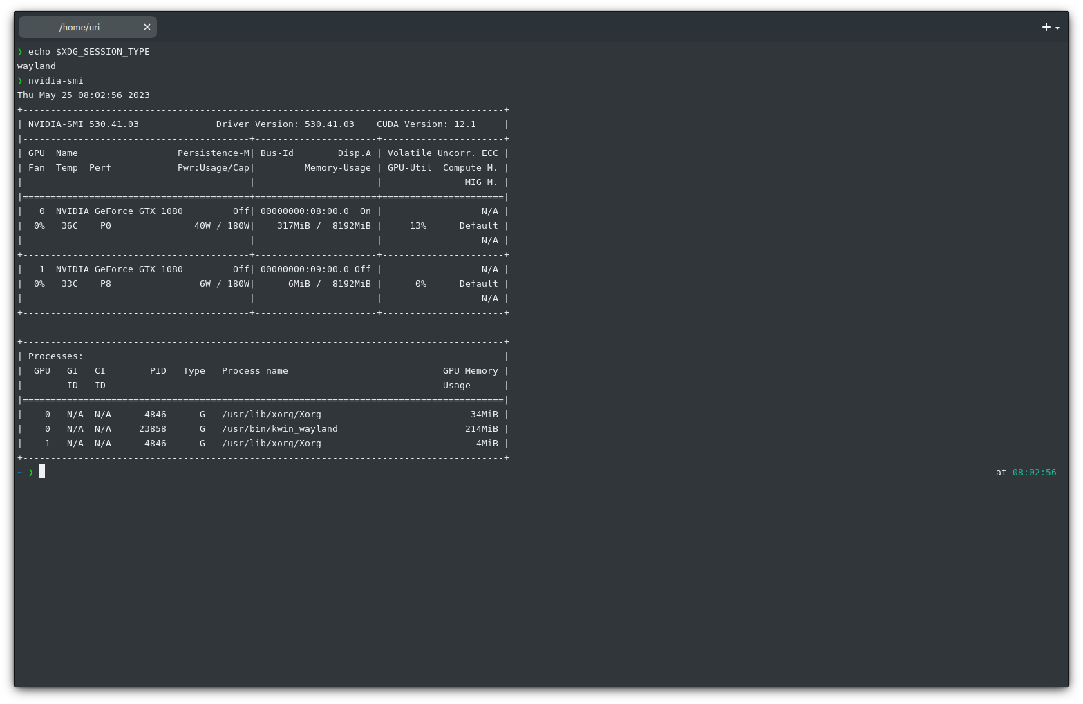 Nvidia GPUs appear as llvmpipe 106 when using the Plasma Wayland