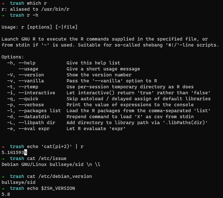 a note about using littler inside zsh shell · Issue 79 · eddelbuettel