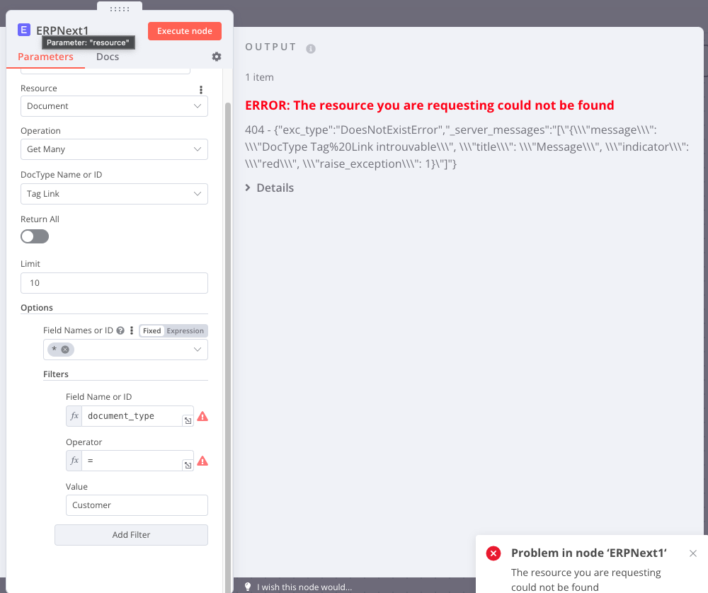 ERPNext - Get meny Tag Link does not work when filter (bad URL ?) 0.214 ...