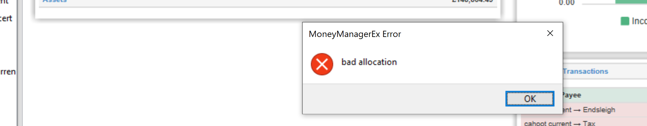 Error "bad allocation" · Issue #5186 · moneymanagerex/moneymanagerex ...