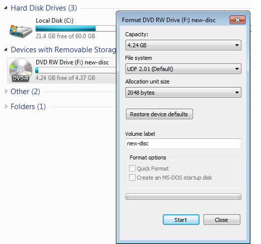 Can't get the files while using the formated disc on windows · Issue ...