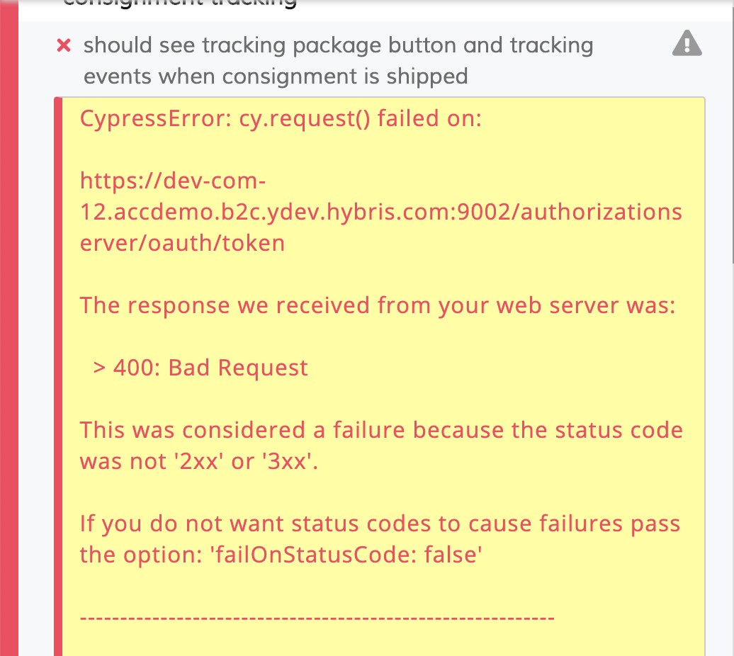 consignment tracking request failure and e2e test failing · Issue #6149 ...