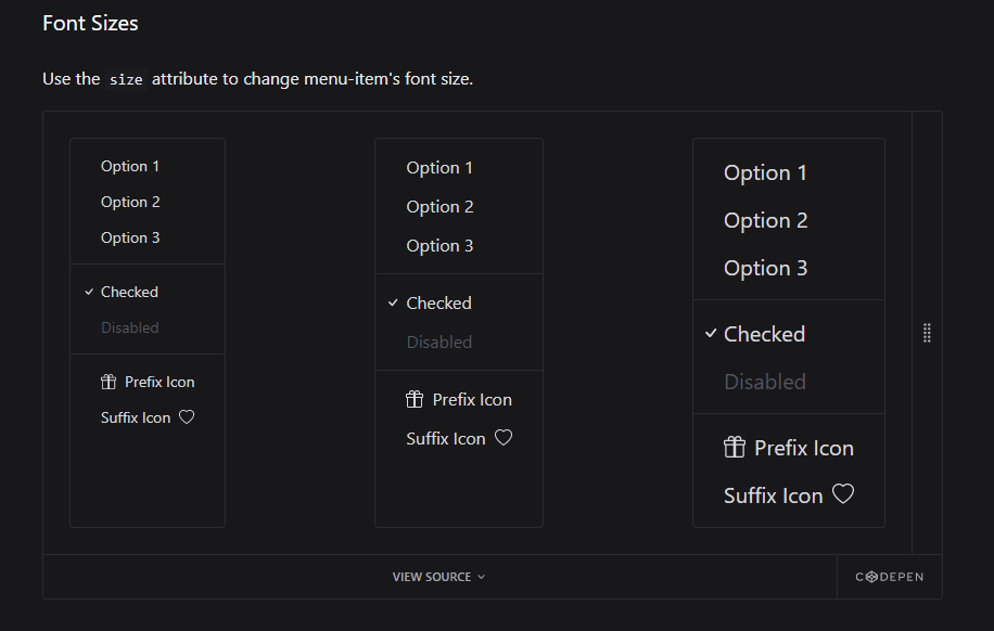 ability to customize size(font size) of slmenuitem · Issue 506