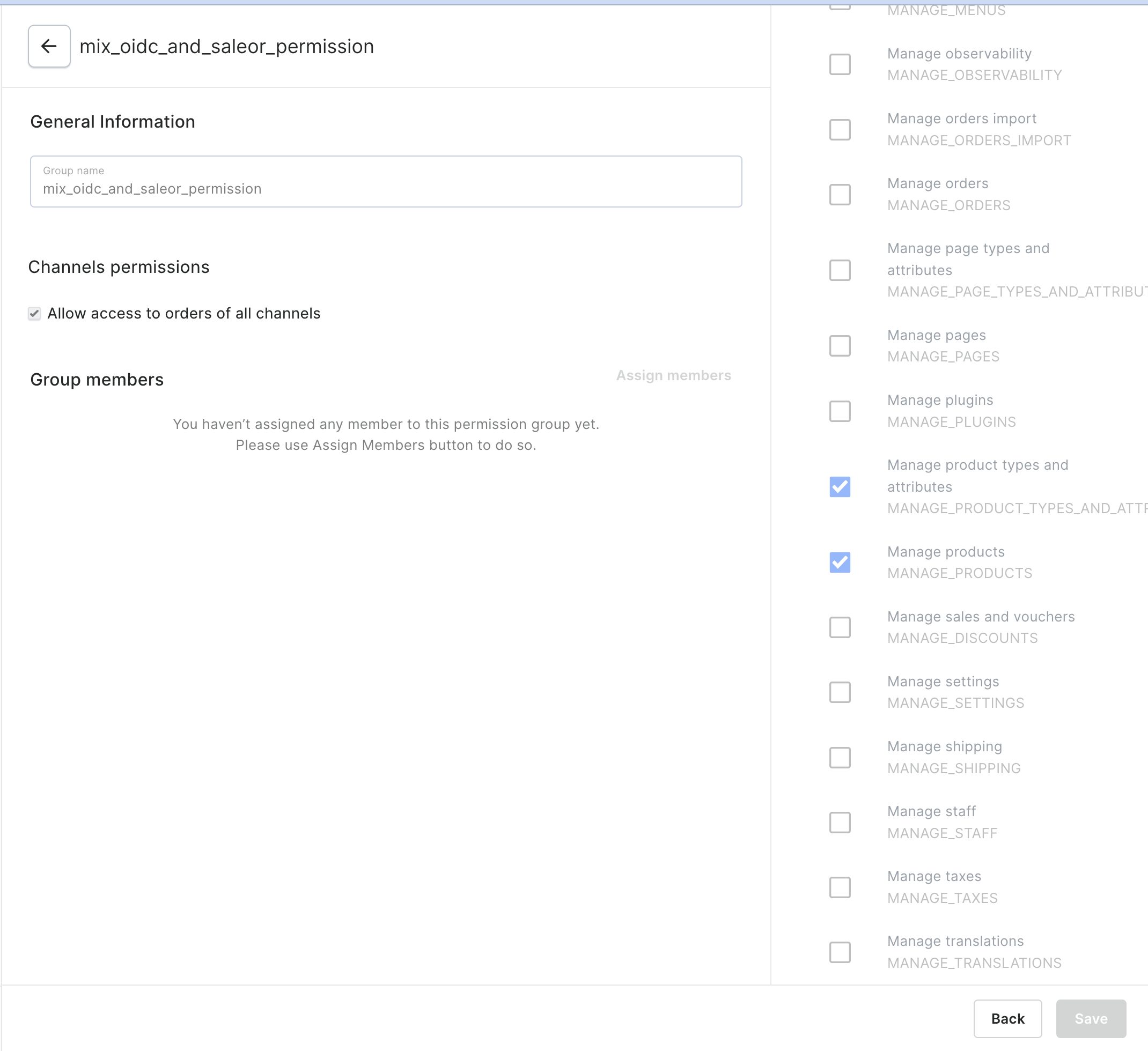 User can create group with permission from plugin but cannot assign