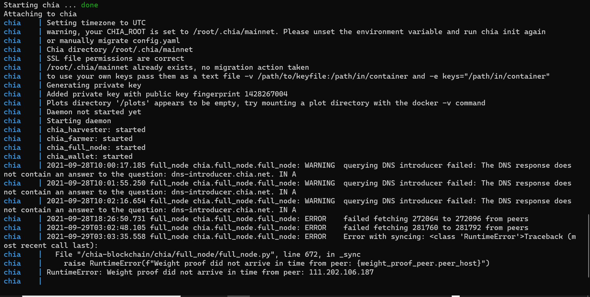 Not able to spin up chia docker container · Issue #115 · Chia-Network ...