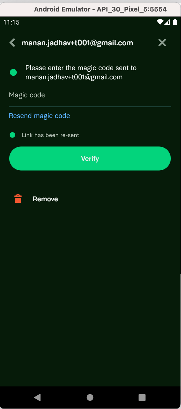 android-resend-magic-code