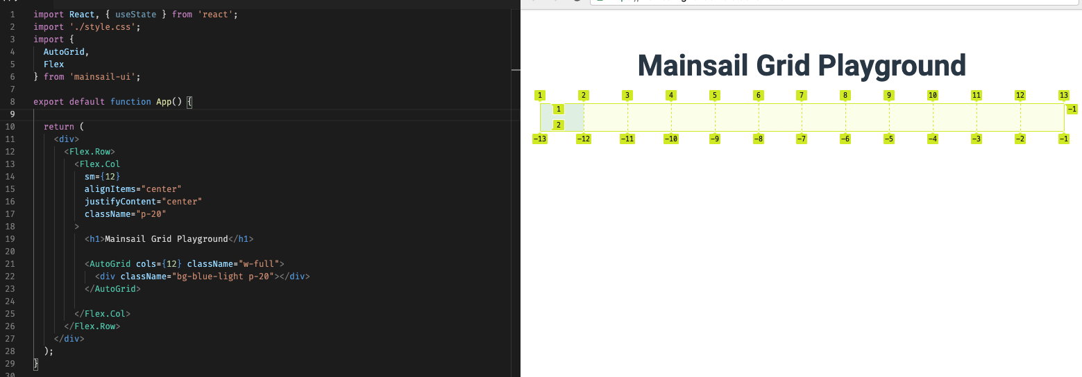 A simple grid of 12 columns