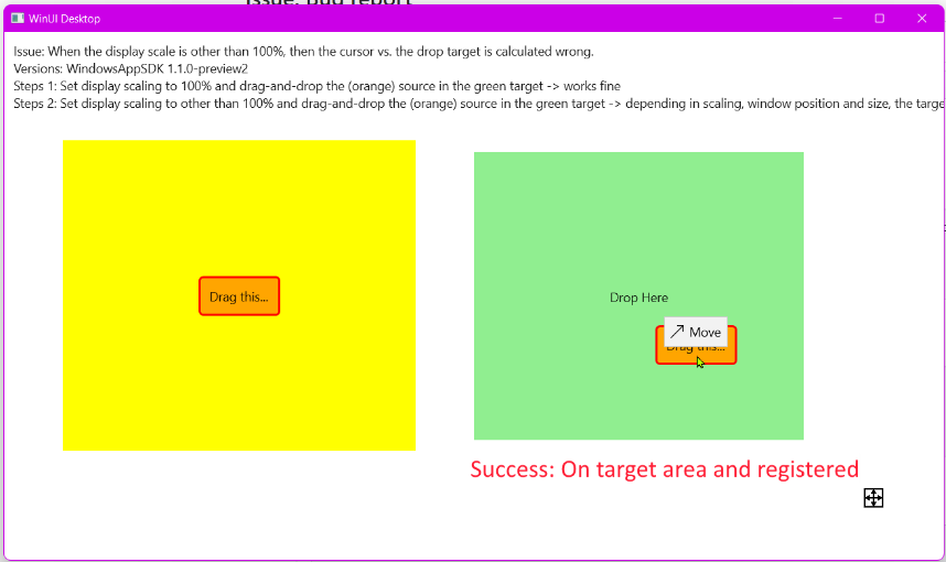 Drag-and-Drop target position is at wrong place. · Issue #7008 ...