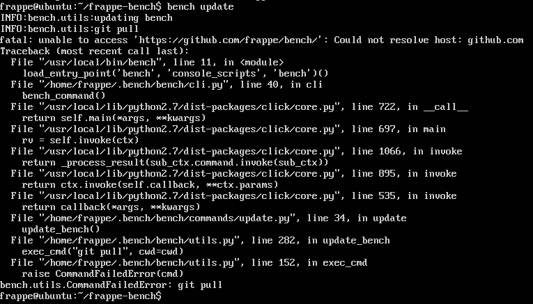 ERROR ON initial SETUP · Issue #782 · frappe/bench · GitHub