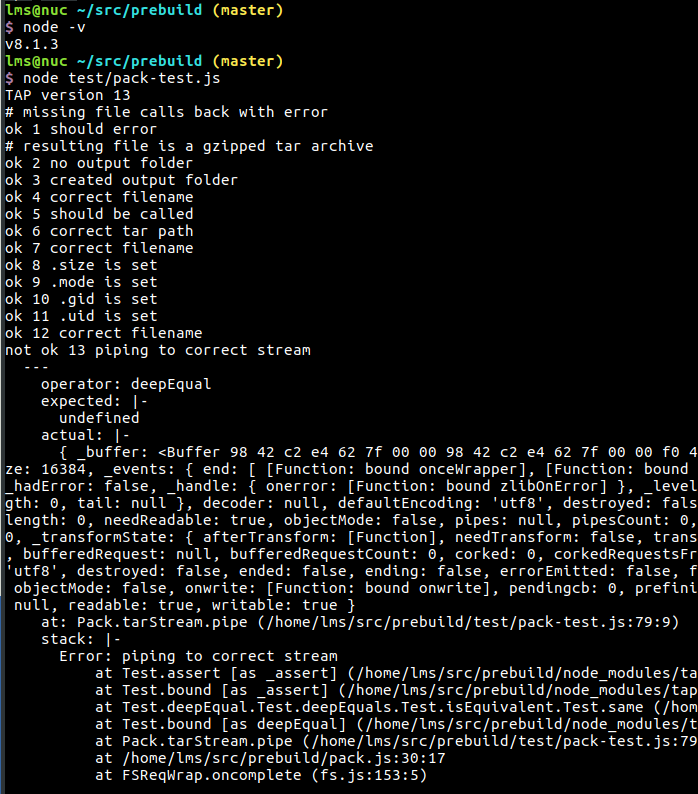 pack tests not working on 8.1.3 · Issue #177 · prebuild/prebuild · GitHub
