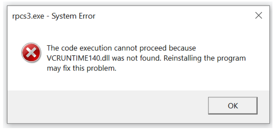 Unable to run app in WIN 10 · Issue #9140 · RPCS3/rpcs3 · GitHub