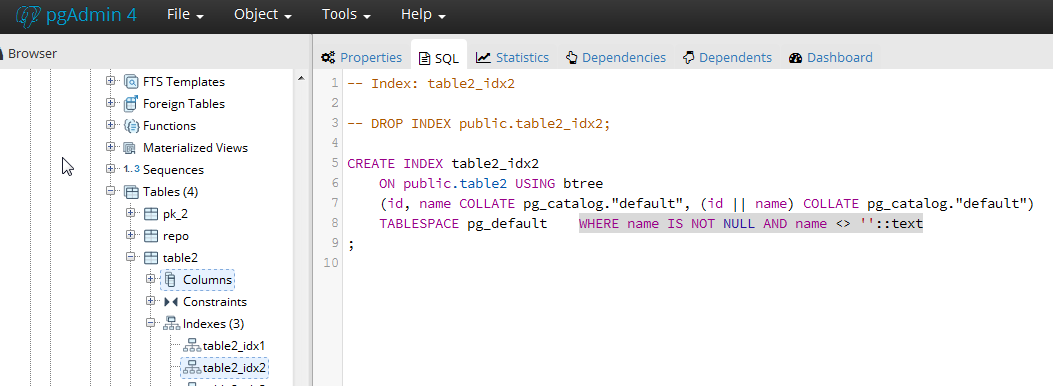 PostgreSQL: Indexes predicate · Issue #2212 · dbeaver/dbeaver · GitHub