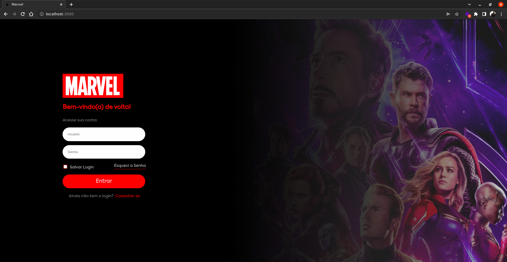 GitHub - gilsonroberto/marvelpage