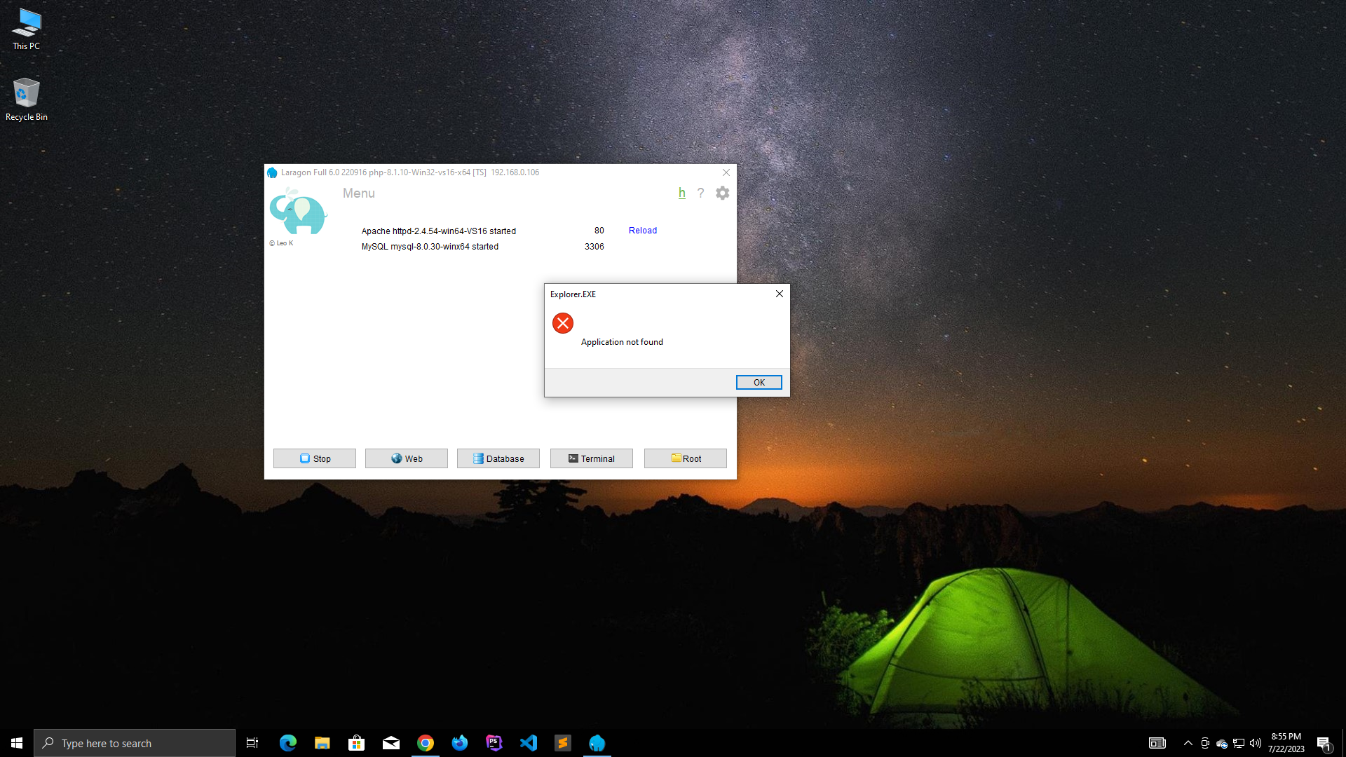 Right click terminal is not working in laragon 6 leokhoa laragon