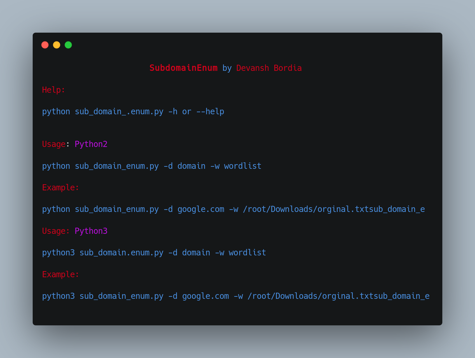 GitHub - devansh3008/SubdomainEnum: The Tool is used to discover ...