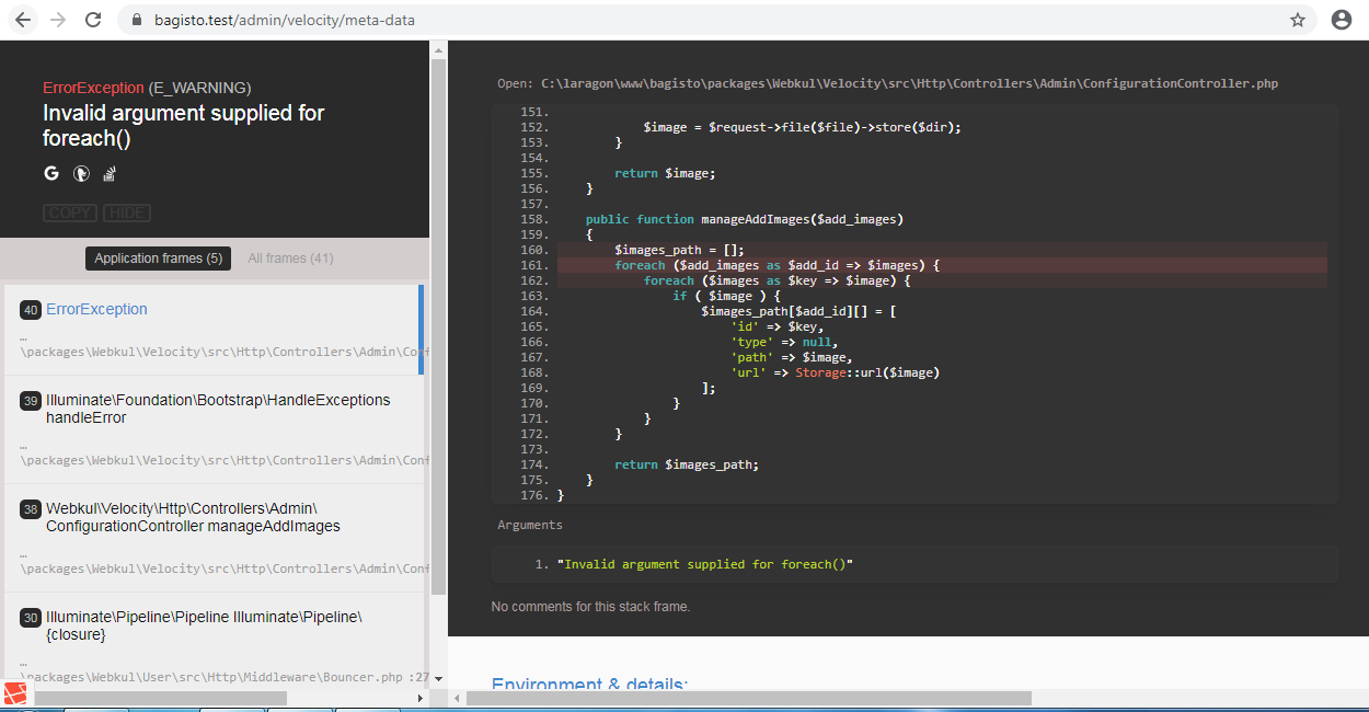 error velocity/meta-data · Issue #2436 · bagisto/bagisto · GitHub