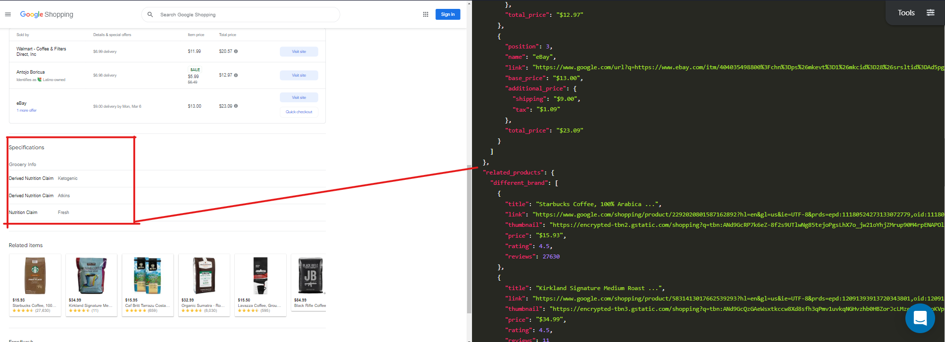 [Google Product API] Scrape Specifications Block · Issue #664 · serpapi ...