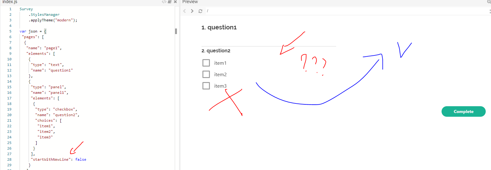 Start with new line doesn't work in modern theme with panel · Issue