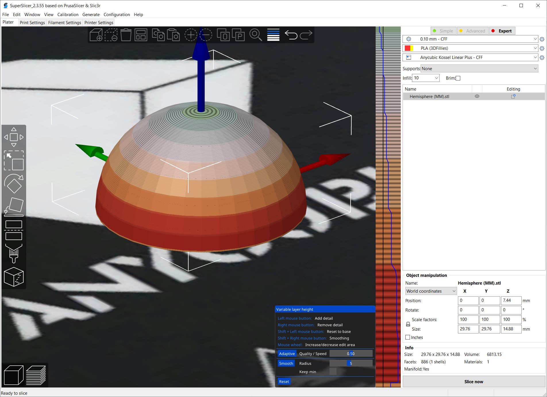 Adaptive Layer Height Slicing does not execute on simple model · Issue ...