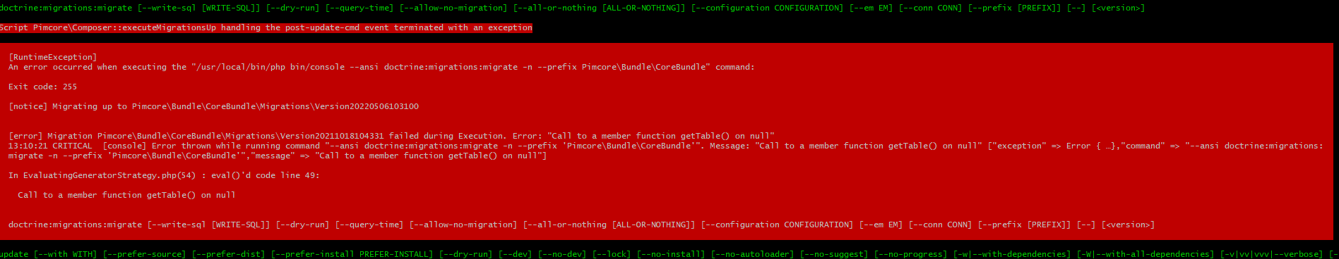 Migration error on pimcore upgrade from 10.3.4 to 10.4 · pimcore ...