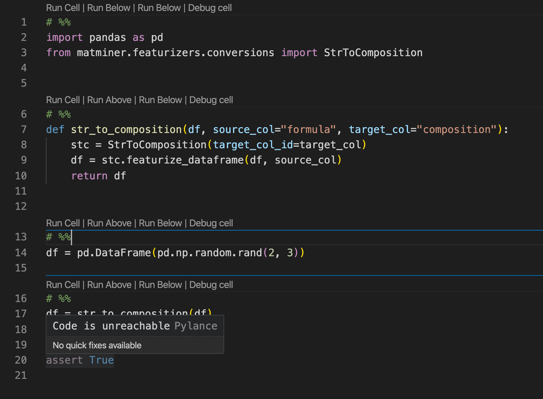 False positive code is not reachable issue 149 microsoft pylance