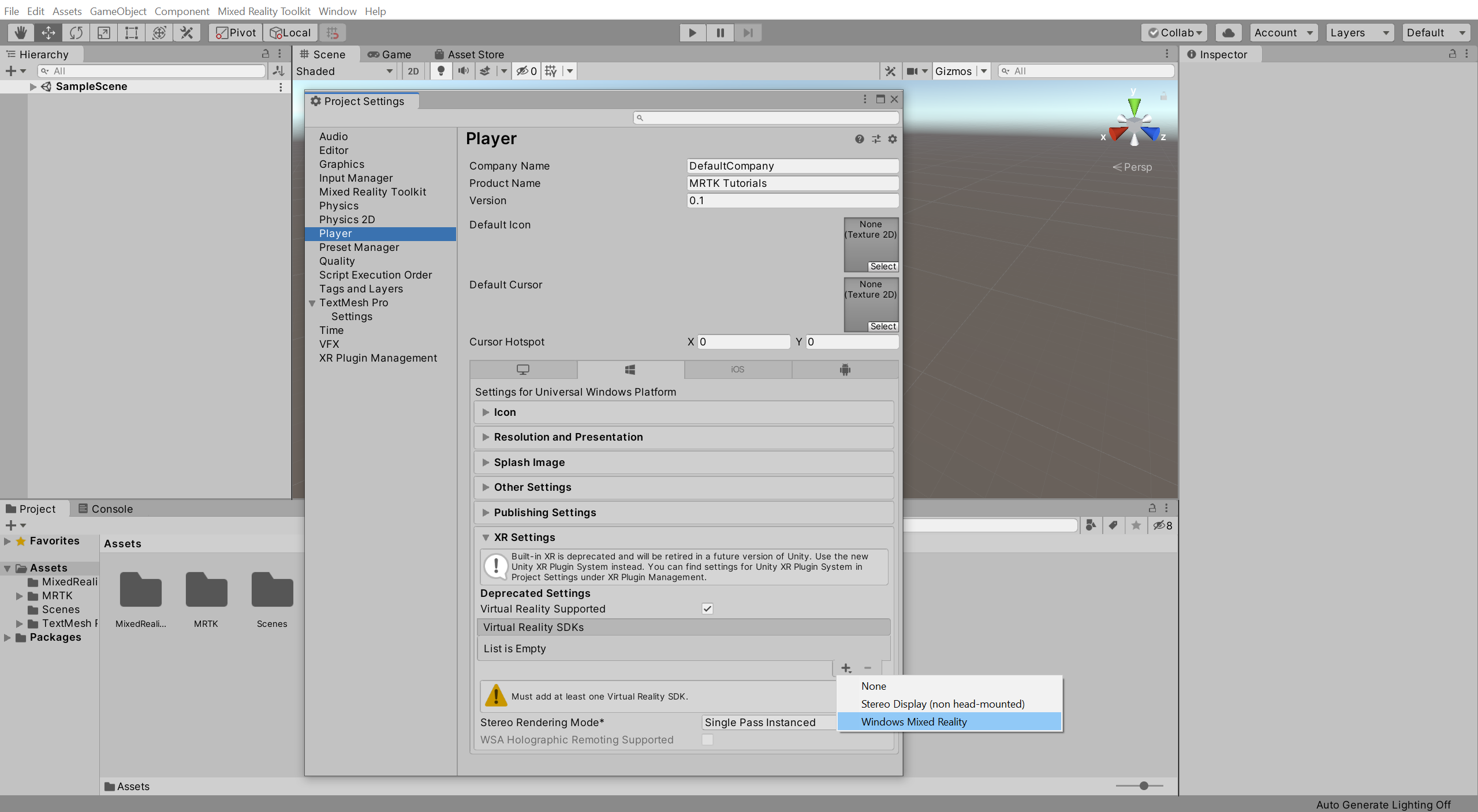 Project config/legacy XR settings missing explanations · Issue 58