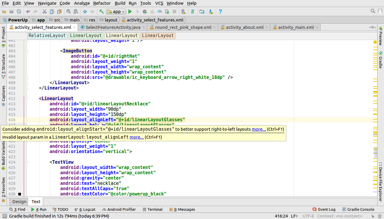 Invalid layout params in activity_select_features.xml · Issue #708 ...